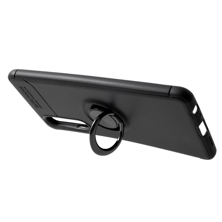 Finger Ring Kickstand TPU Case for Huawei P30 (Built-in Metal Sheet) - Black-2
