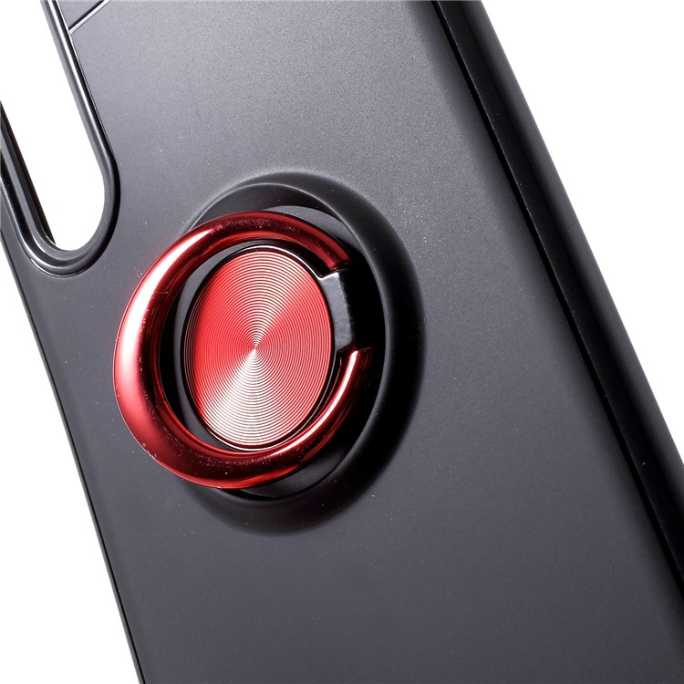 Finger Ring Kickstand TPU Case for Huawei P30 (Built-in Metal Sheet) - Black / Red-4