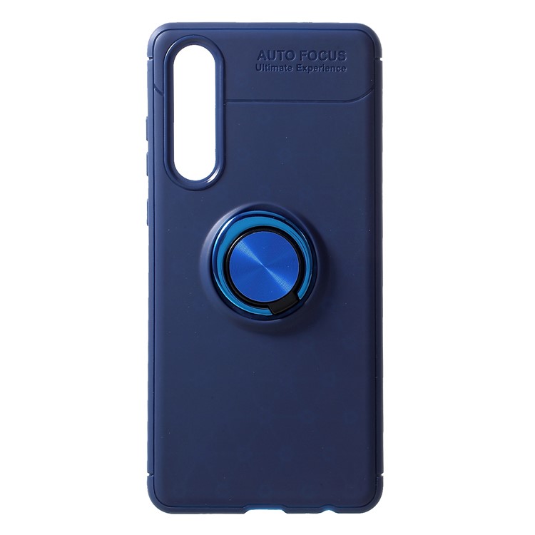 Finger Ring Kickstand TPU Case for Huawei P30 (Built-in Metal Sheet) - Blue-1