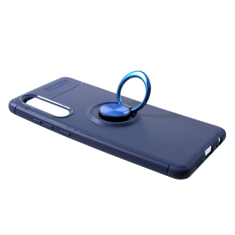 Finger Ring Kickstand TPU Case for Huawei P30 (Built-in Metal Sheet) - Blue-3