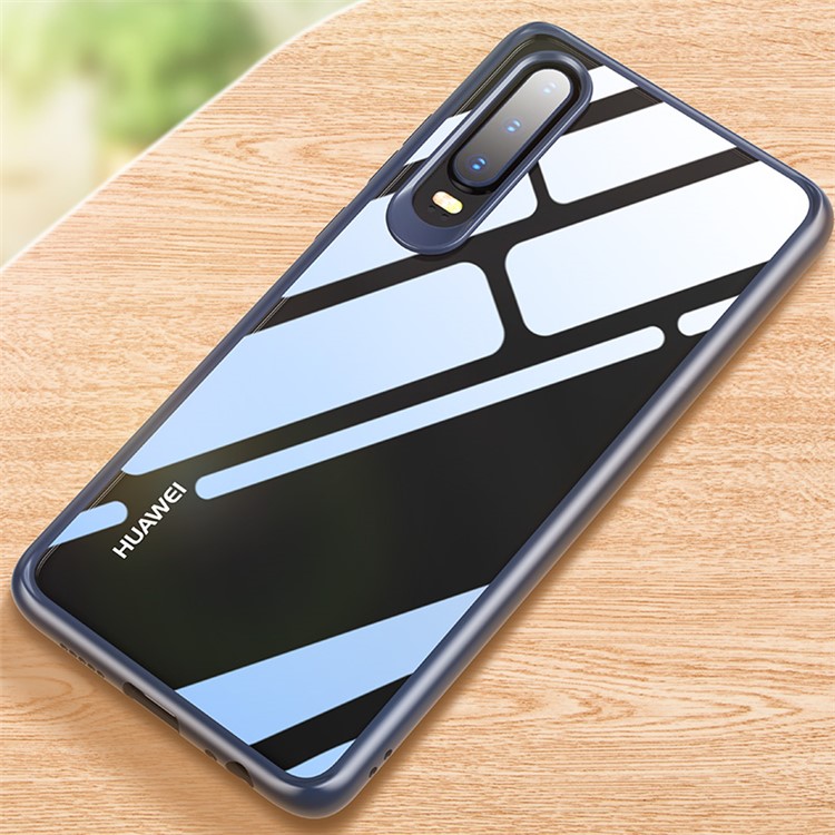 ROCK Kristallklares TPU-PC-Kombinationsgehäuse Für Huawei P30 - Blau-1