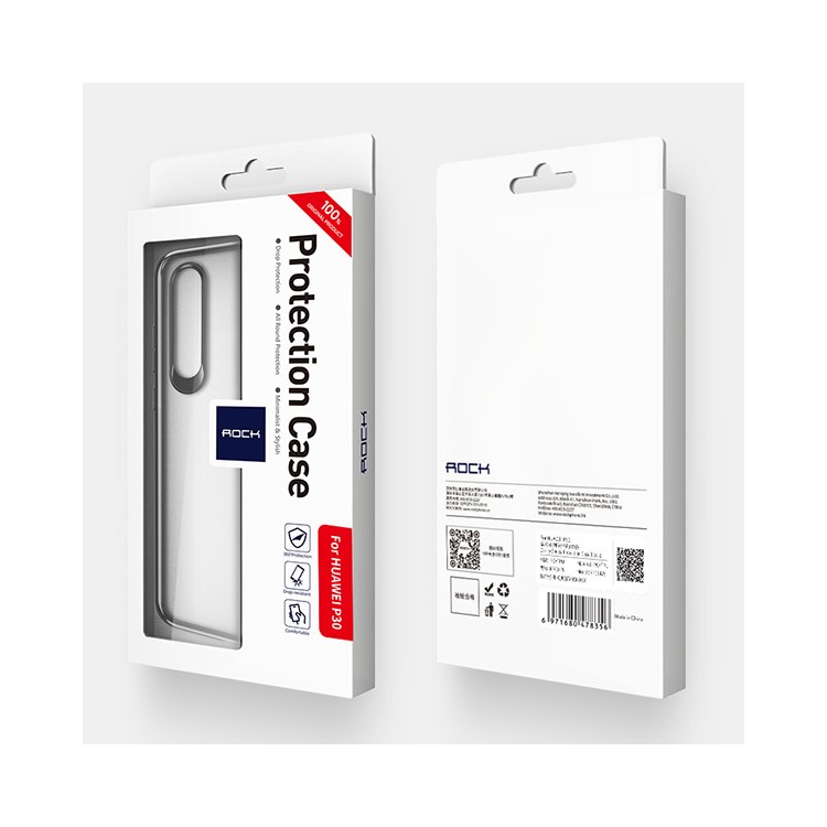 ROCK Kristallklares TPU-PC-Kombinationsgehäuse Für Huawei P30 - Blau-4