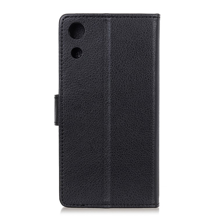 Litchi Texture Wallet Stand Leather Phone Case for Huawei Honor Play 8A - Black-1