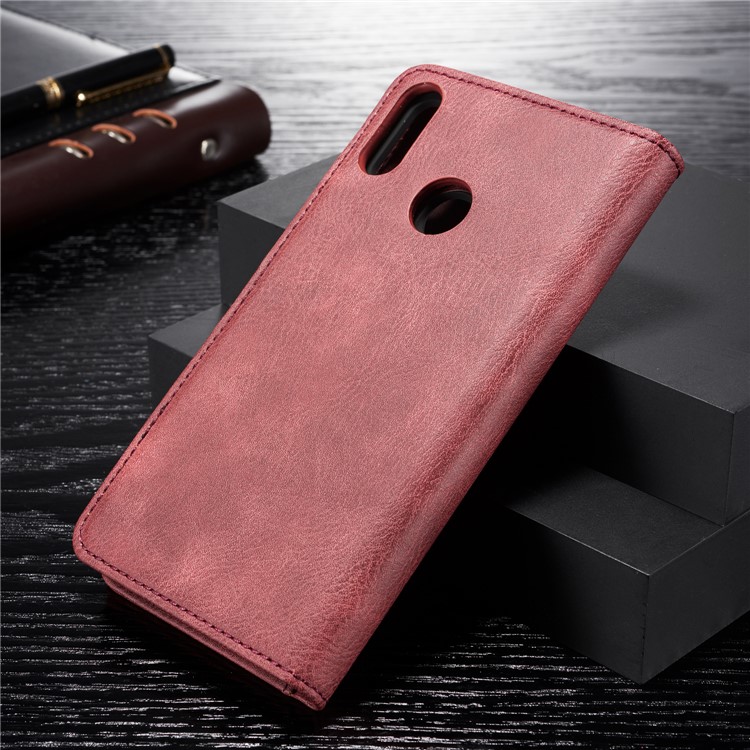 DG.MING Detachable 2-in-1 Split Leather Wallet Shell + PC Back Case for Huawei P Smart (2019) - Red-2