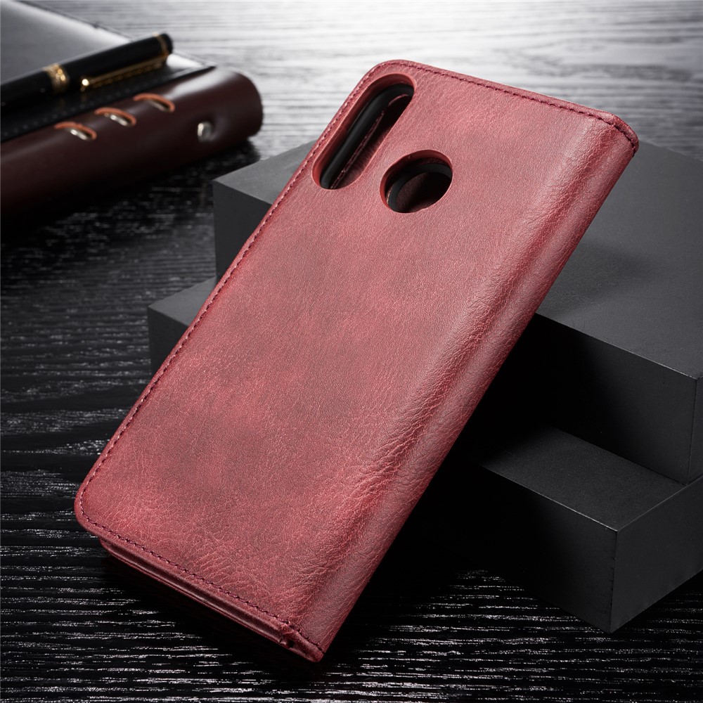 DG.MING Detachable 2-in-1 Split Leather Wallet Shell + PC Back Case for Huawei P30 Lite - Red-2