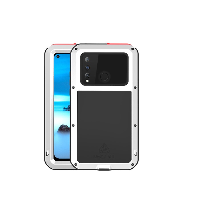 LOVE MEI Shock-proof Splash-proof Dust-proof Powerful Metal Defender Phone Case for Huawei nova 4 - White