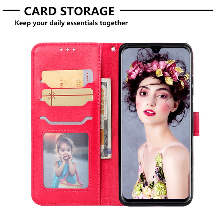Imprinted Elephant Pattern Leather Wallet Stand Case for Huawei P30 Pro - Rose-6