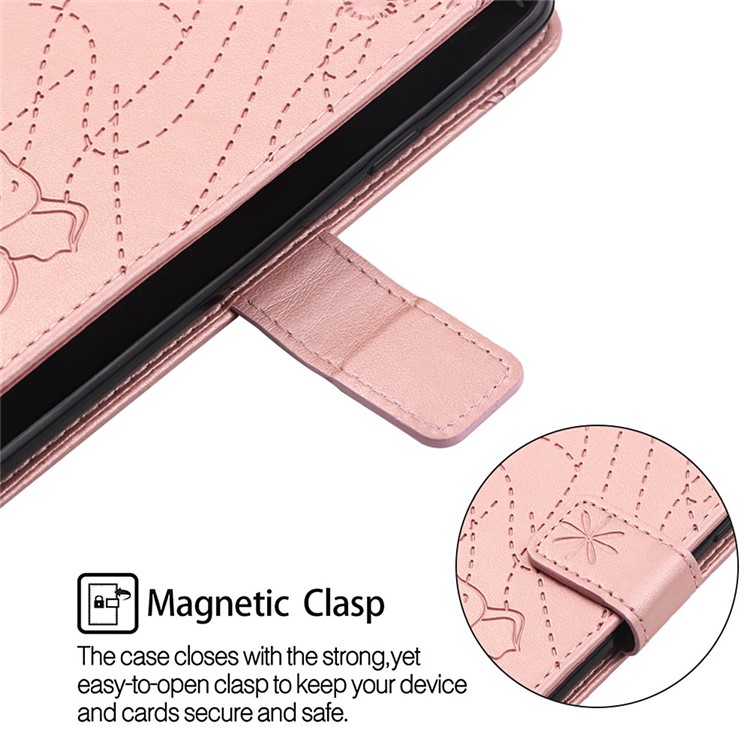 Imprinted Elephant Pattern Leather Wallet Stand Case for Huawei P30 Pro - Rose Gold-5