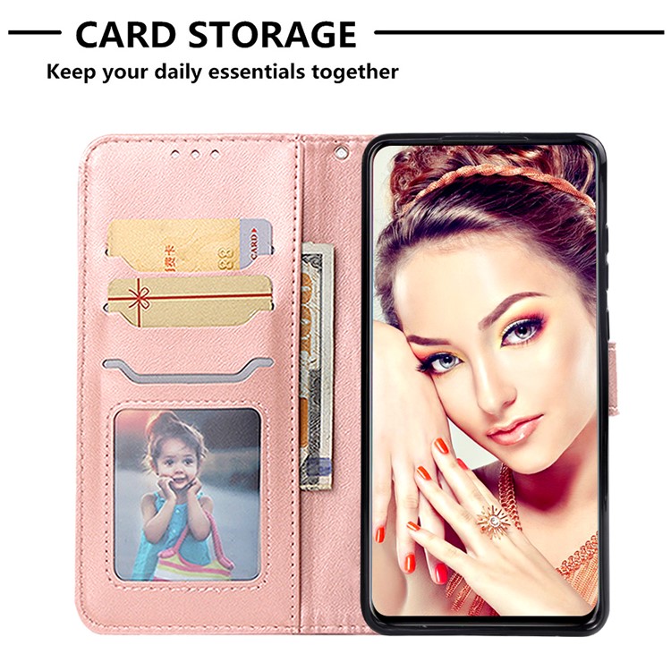 Imprinted Elephant Pattern Wallet Leather Stand Case for Huawei P30 - Rose Gold-6