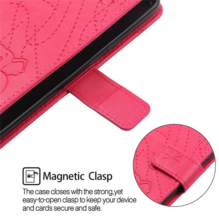 Imprinted Elephant Pattern Leather Wallet Case for Huawei P Smart (2019)/Honor 10 Lite - Red-5