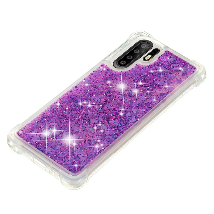 Dynamic Glitter Powder Heart Shaped Sequins TPU Shockproof Case for Huawei P30 Pro - Dark Purple-5