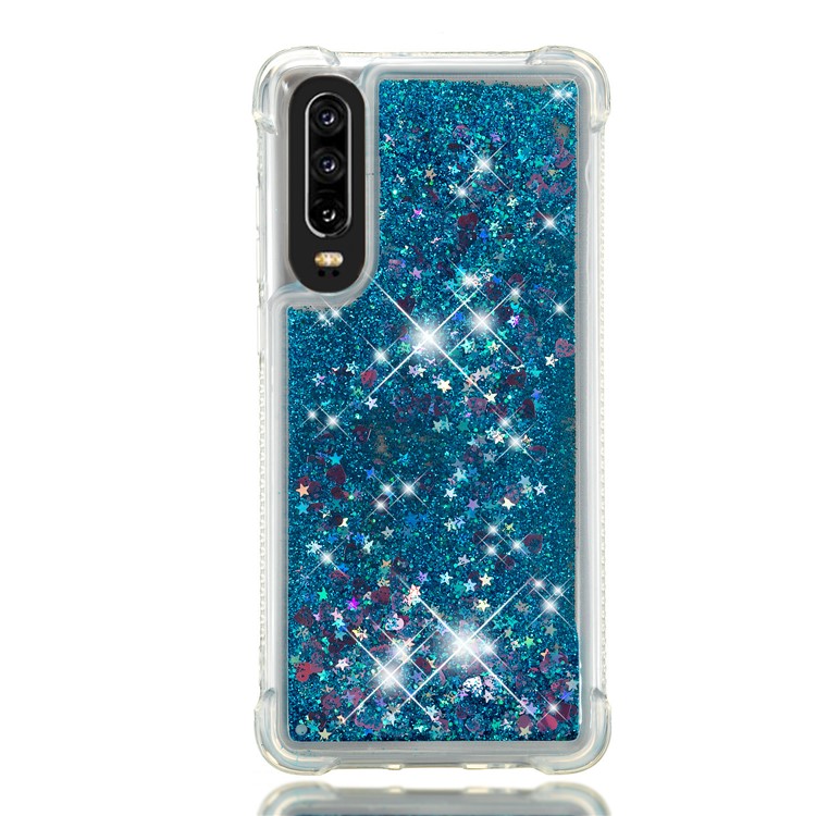 Mobile Phone Case for Huawei P30 Glitter Powder Quicksand Shockproof TPU Case - Dark Blue-2