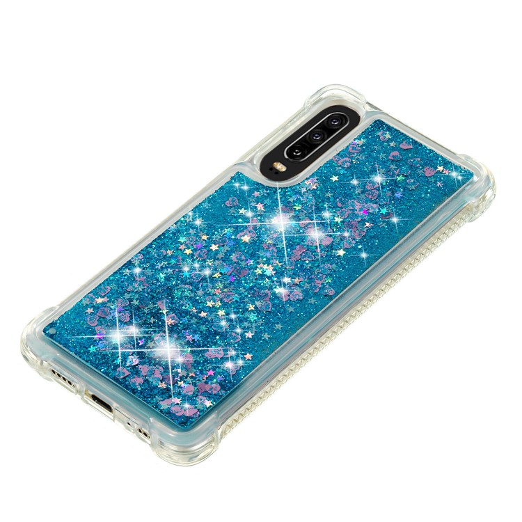 Mobile Phone Case for Huawei P30 Glitter Powder Quicksand Shockproof TPU Case - Dark Blue-6