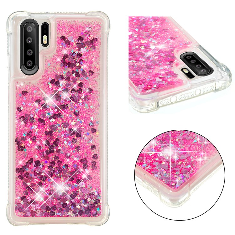 Glitter Powder Quicksand Shockproof TPU Mobile Casing for Huawei P30 Pro - Rose-1