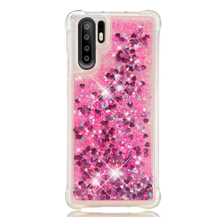 Glitter Powder Quicksand Shockproof TPU Mobile Casing for Huawei P30 Pro - Rose-2