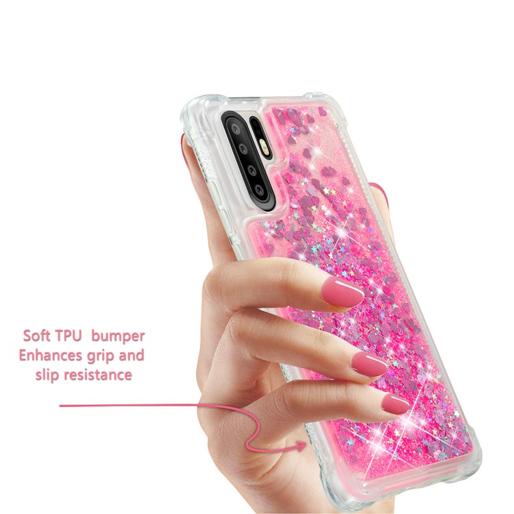 Glitter Powder Quicksand Shockproof TPU Mobile Casing for Huawei P30 Pro - Rose-4