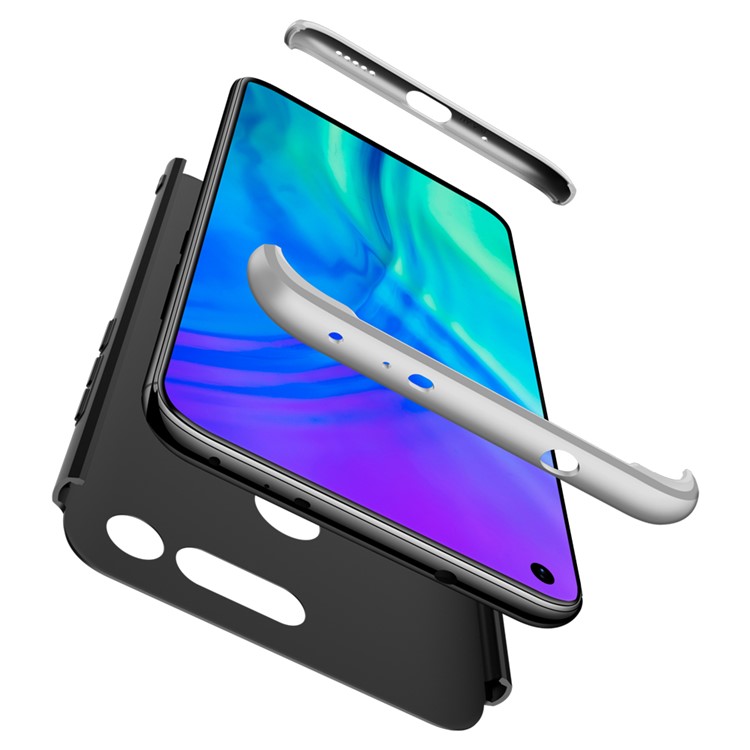 GKK Detachable 3-Piece Matte Hard PC Case for Huawei Honor View 20 / Honor V20 - Silver / Black-2