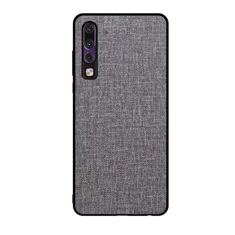 Non-slip Cloth Texture PC TPU Hybrid Phone Shell for Huawei P30 - Grey-5