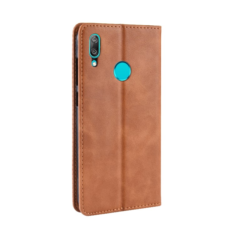 Vintage Style PU Leather Phone Shell for Huawei Y7 (2019) / Y7 Prime (2019) - Brown-11