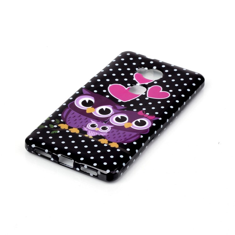 Pattern Printing TPU Phone Back Shell Cover for Huawei Huawei Honor Play 5X / Honor 5X - Intimate Owl Family-2