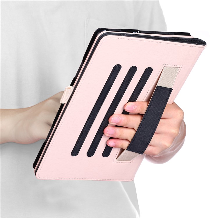 Front Pocket PU Leather Smart Cover with Stand for Huawei MediaPad T5 10/MediaPad M5 lite 10 - Black-6