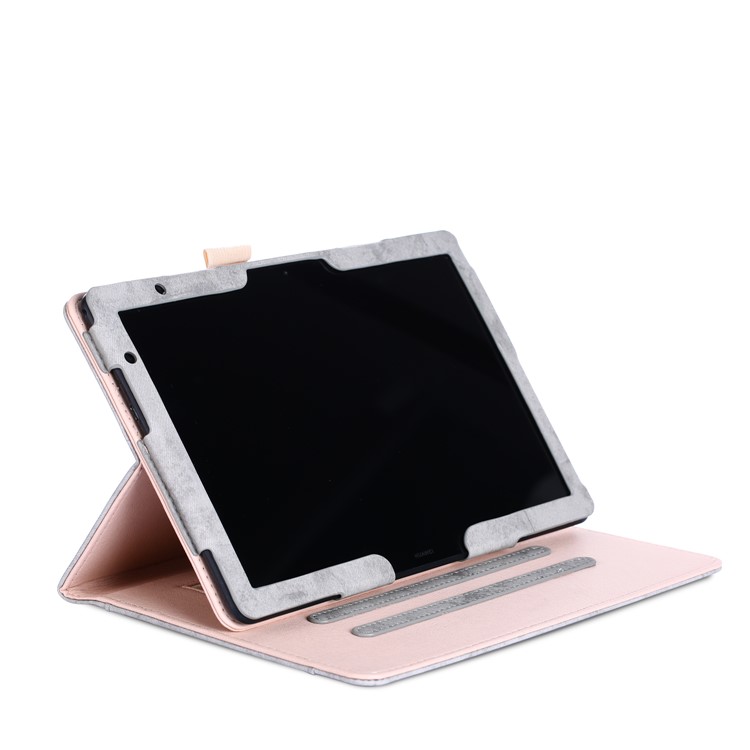 Front Pocket PU Leather Smart Cover with Stand for Huawei MediaPad T5 10/MediaPad M5 lite 10 - Grey-5