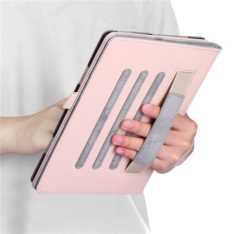 Front Pocket PU Leather Smart Cover with Stand for Huawei MediaPad T5 10/MediaPad M5 lite 10 - Grey-6