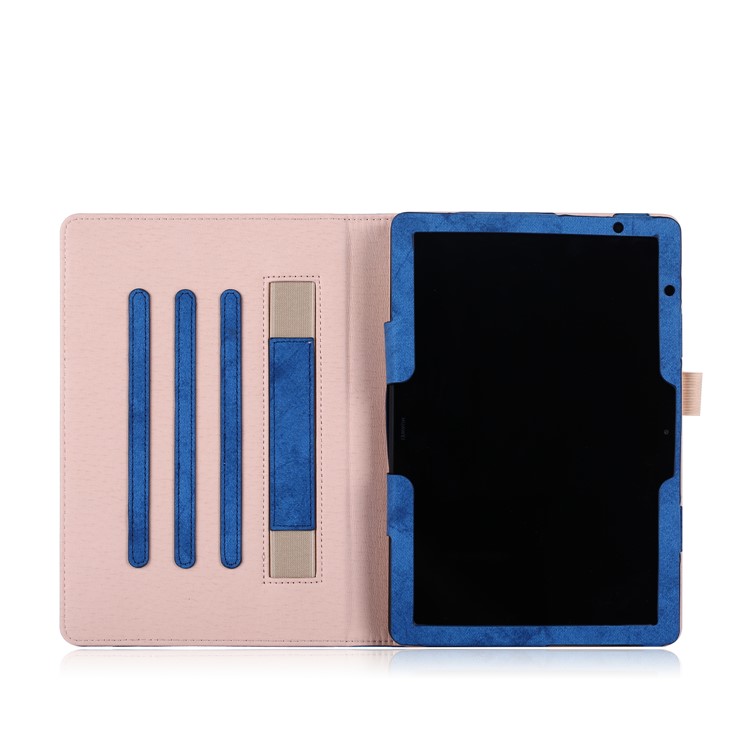 Front Pocket PU Leather Smart Cover with Stand for Huawei MediaPad T5 10/MediaPad M5 lite 10 - Blue-4