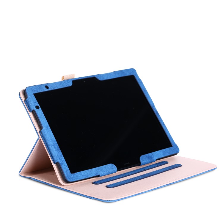 Front Pocket PU Leather Smart Cover with Stand for Huawei MediaPad T5 10/MediaPad M5 lite 10 - Blue-6