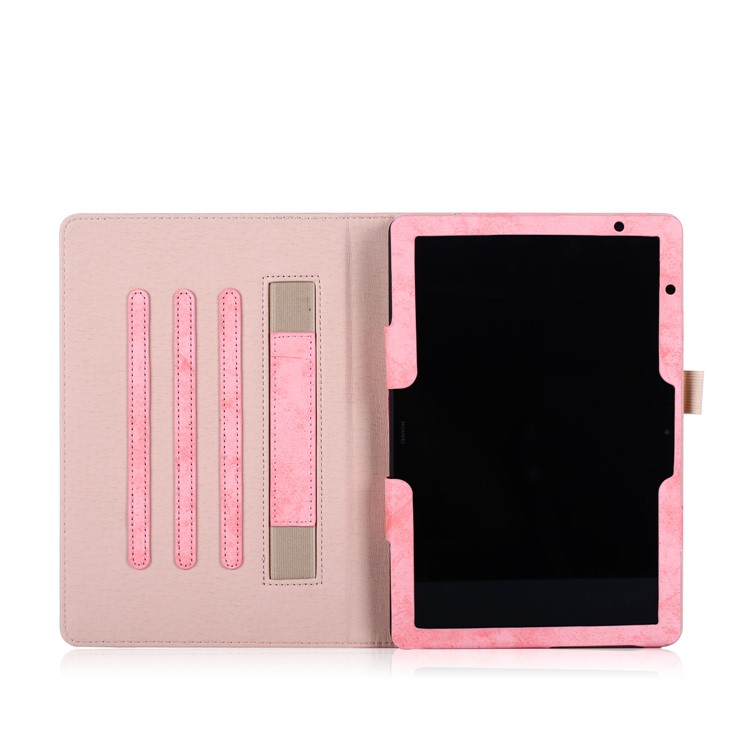 Front Pocket PU Leather Smart Cover with Stand for Huawei MediaPad T5 10/MediaPad M5 lite 10 - Pink-4