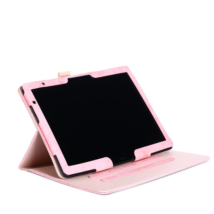 Front Pocket PU Leather Smart Cover with Stand for Huawei MediaPad T5 10/MediaPad M5 lite 10 - Pink-6