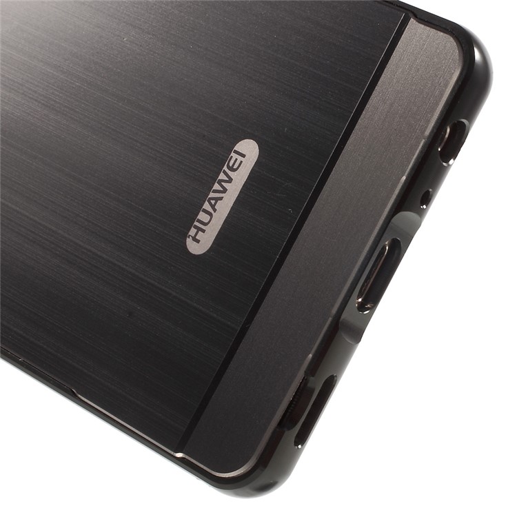 For Huawei P9 Slide-on Metal Bumper Brushed Acrylic Back Case - Black-5