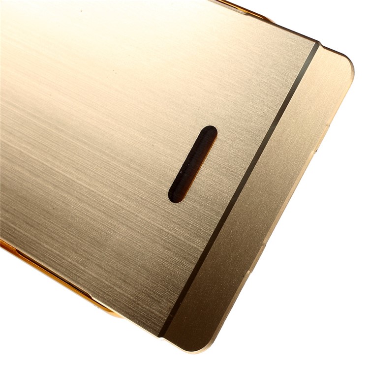 For Huawei P9 Slide-on Metal Bumper Acrylic Back Case Cover - Gold-7