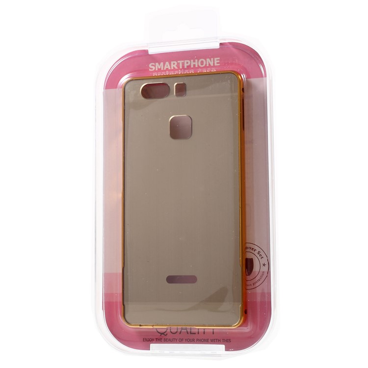 For Huawei P9 Slide-on Metal Bumper Acrylic Back Case Cover - Gold-8