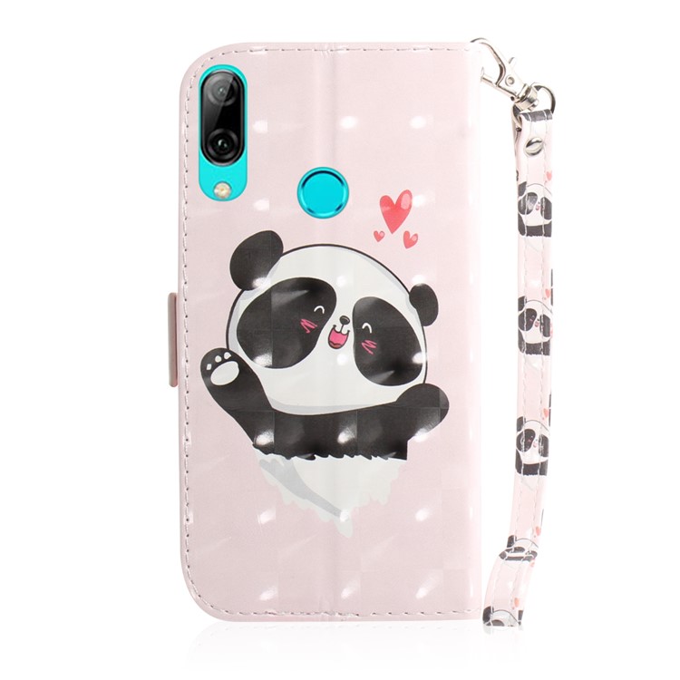 Pattern Printing Light Spot Decor Leather Wallet Case for Huawei P Smart (2019) - Panda and Hearts-3