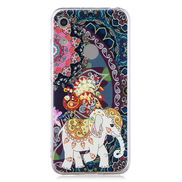 Pattern Printing TPU Back Case for Huawei Honor 8A - Flower and Elephant-2