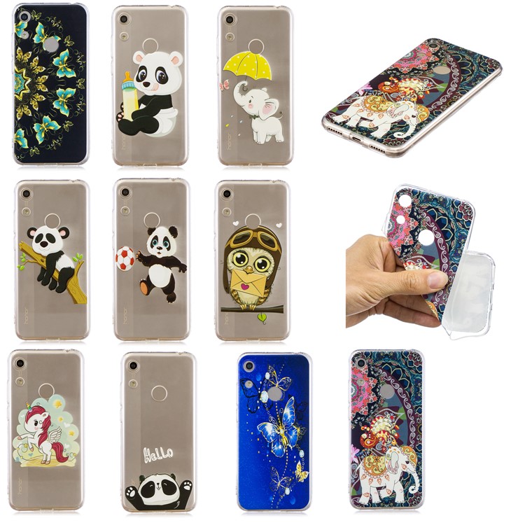 Pattern Printing TPU Back Case for Huawei Honor 8A - Flower and Elephant-8