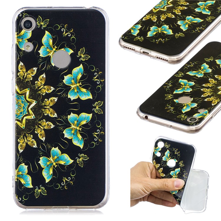 Pattern Printing TPU Back Case for Huawei Honor 8A - Colorized Butterfly-1