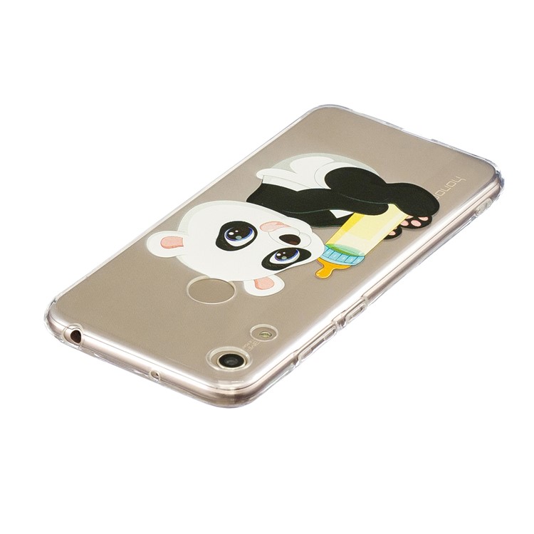 Pattern Printing TPU Back Case for Huawei Honor 8A - Panda Holding a Bottle-4