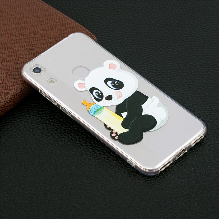 Pattern Printing TPU Back Case for Huawei Honor 8A - Panda Holding a Bottle-6