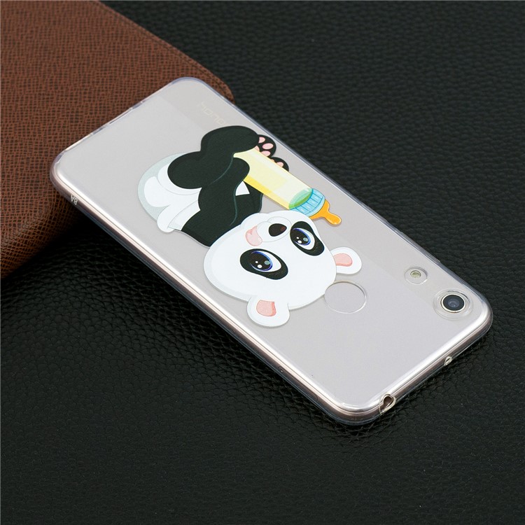 Pattern Printing TPU Back Case for Huawei Honor 8A - Panda Holding a Bottle-7