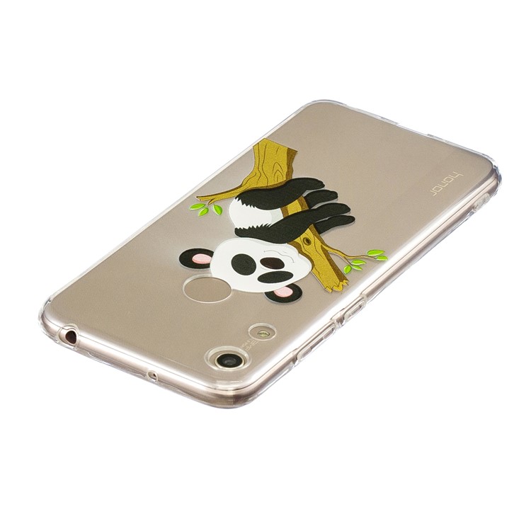 Pattern Printing TPU Back Case for Huawei Honor 8A - Panda Climbing Tree-4