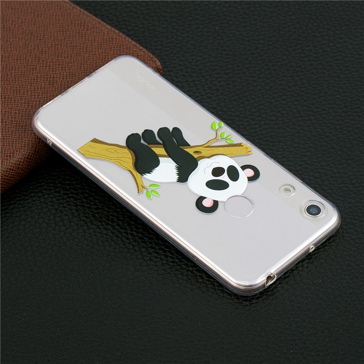 Pattern Printing TPU Back Case for Huawei Honor 8A - Panda Climbing Tree-7