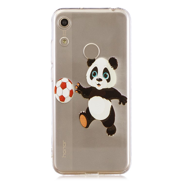 Pattern Printing TPU Back Case for Huawei Honor 8A - Panda Playing Football-2