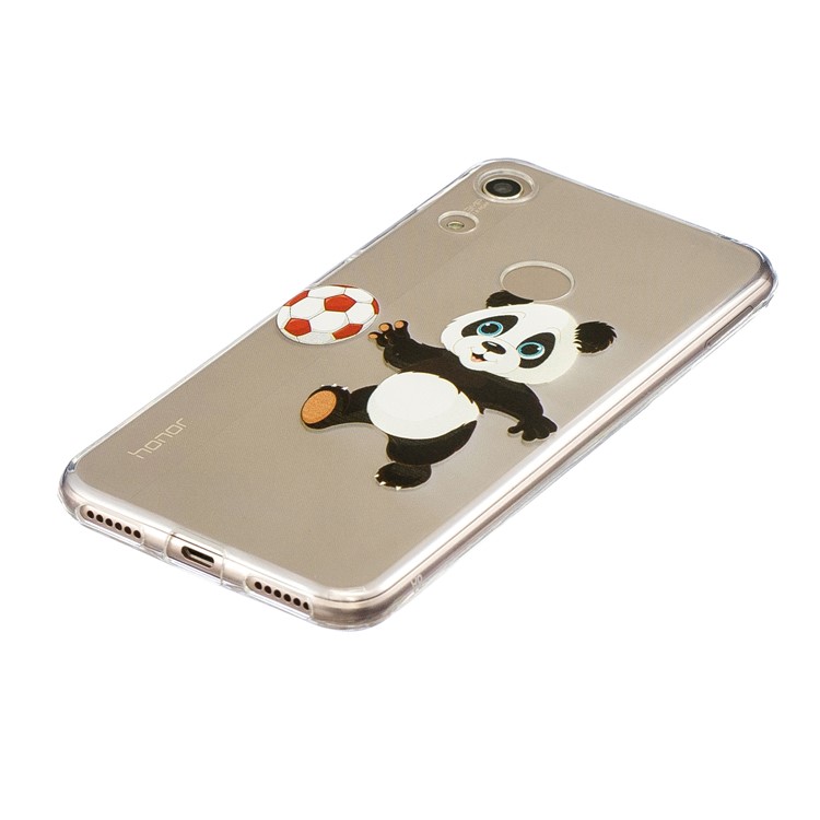 Pattern Printing TPU Back Case for Huawei Honor 8A - Panda Playing Football-3