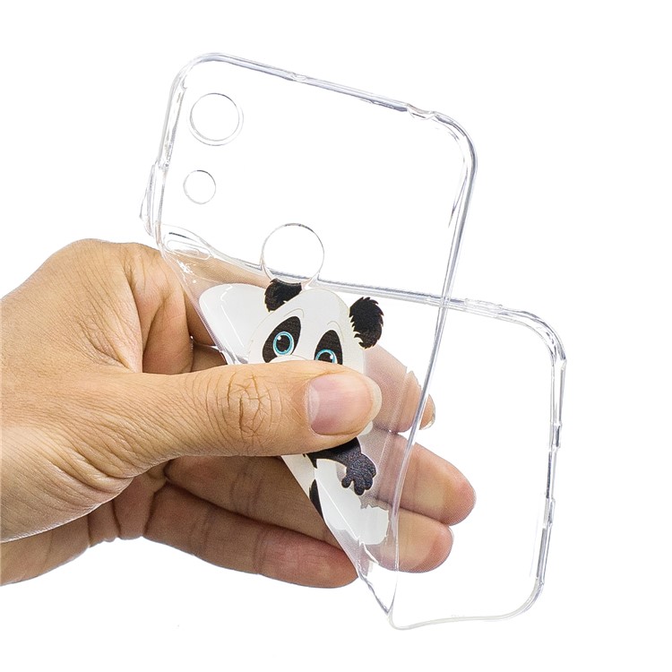 Pattern Printing TPU Back Case for Huawei Honor 8A - Panda Playing Football-5