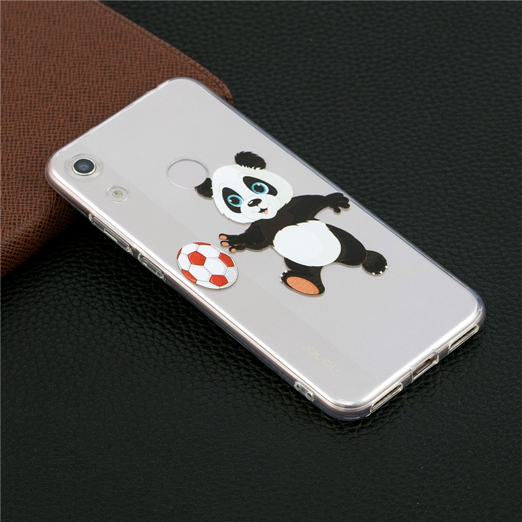 Pattern Printing TPU Back Case for Huawei Honor 8A - Panda Playing Football-6