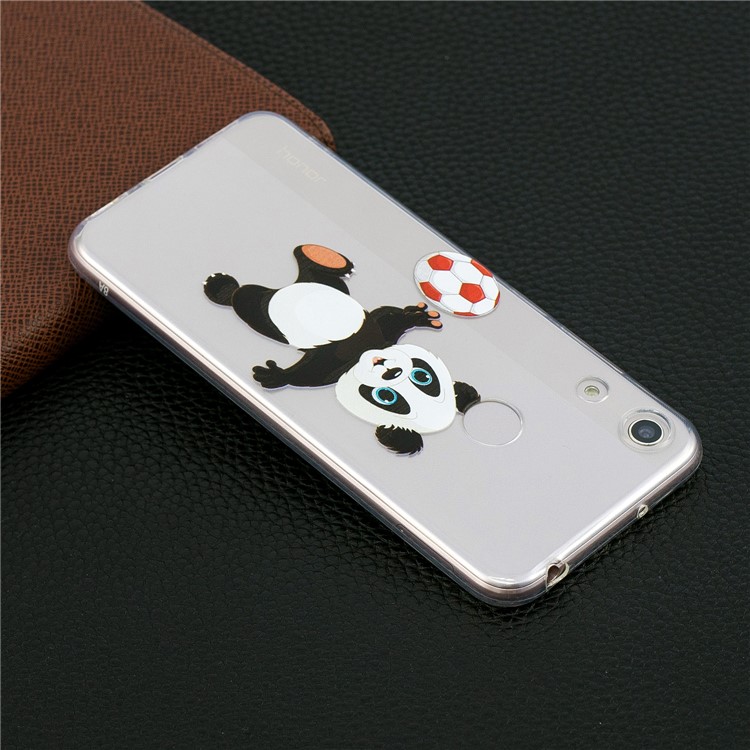 Pattern Printing TPU Back Case for Huawei Honor 8A - Panda Playing Football-7