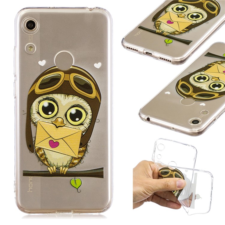 Pattern Printing TPU Back Case for Huawei Honor 8A - Owl Pattern-1