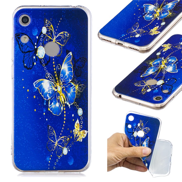 Pattern Printing TPU Back Case for Huawei Honor 8A - Butterfly Pattern-1